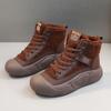 Fashion Thick-soled high-top ankle boots, fur, daily casual, height-increasing, sheep cake fur, plush women's cotton shoes