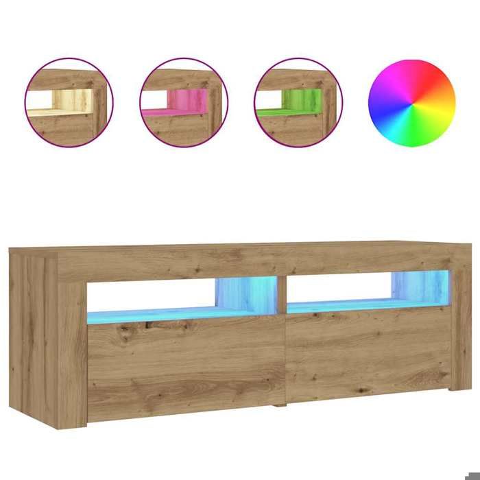 VidaXL Tables de chevet 2 pcs avec LED chêne artisanal 60x35x40 cm 3329162