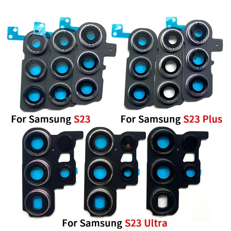 NEW Back Camera Glass Lens Cover with Frame Holder Replacement Part For Samsung S23 / S23 Plus / S23 Ultra
