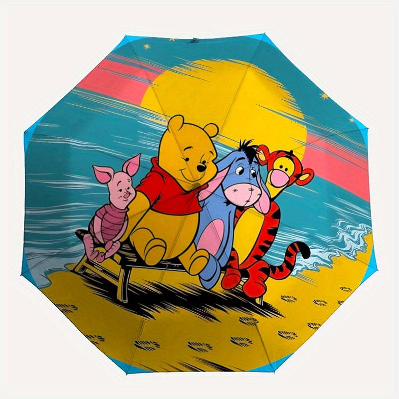 

1pc Winnie the Pooh Beach Sunset Automatic Folding Umbrella, 8-Rib Portable & Foldable Design, Highqualityy0722143