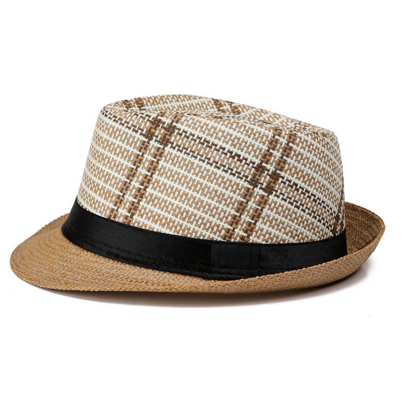Summer Men'S Hat Jazz Hat Shade Men'S Straw Hat In The Elderly Sun Protection Hat Beach Hat British Top Hat