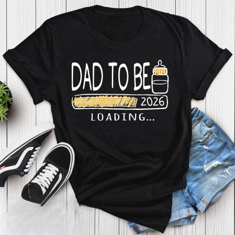 

Dad To Be 2026 Shirt Promoted To Daddy Tee New Father Gift Pregnancy AnnounceUnisext TShirt Daddy Est 2026 Cotton Shortsleev 4XL