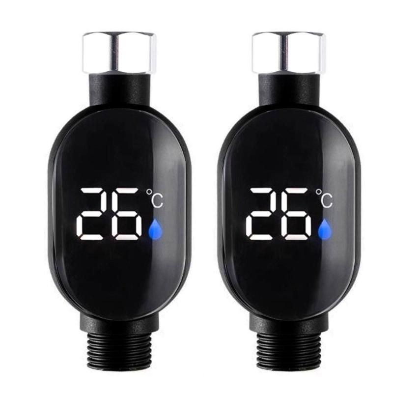 Intelligent LED Display Shower Water Thermometers Touch Control Real Time Monitoring Anti Scald Protecting