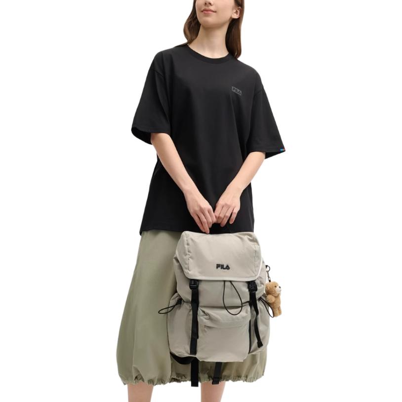 Fila Original Simple Casual Cotton Loose Short Sleeve T-Shirt Men Tops Black F51M529109F-BK