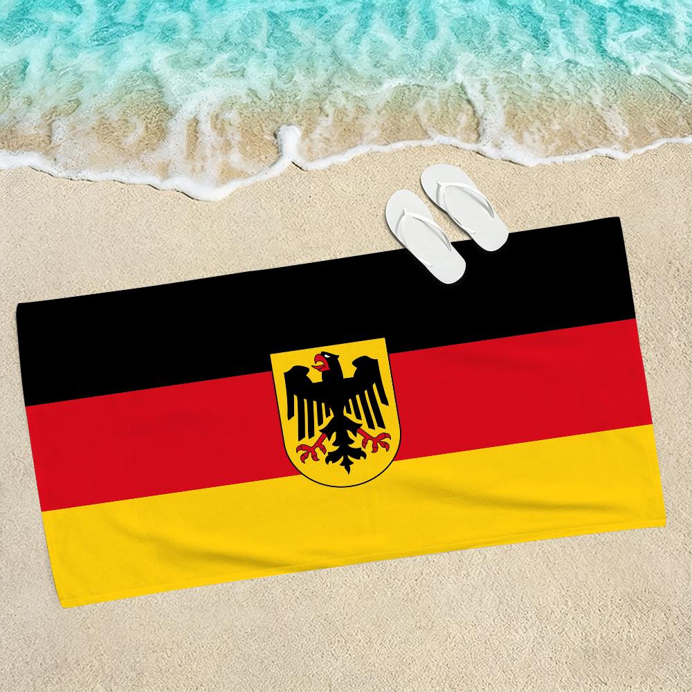Flag Germany Towel Soft Lightweight Anti-Sand Large Beach Towel Quick-Drying Bath Sports Family