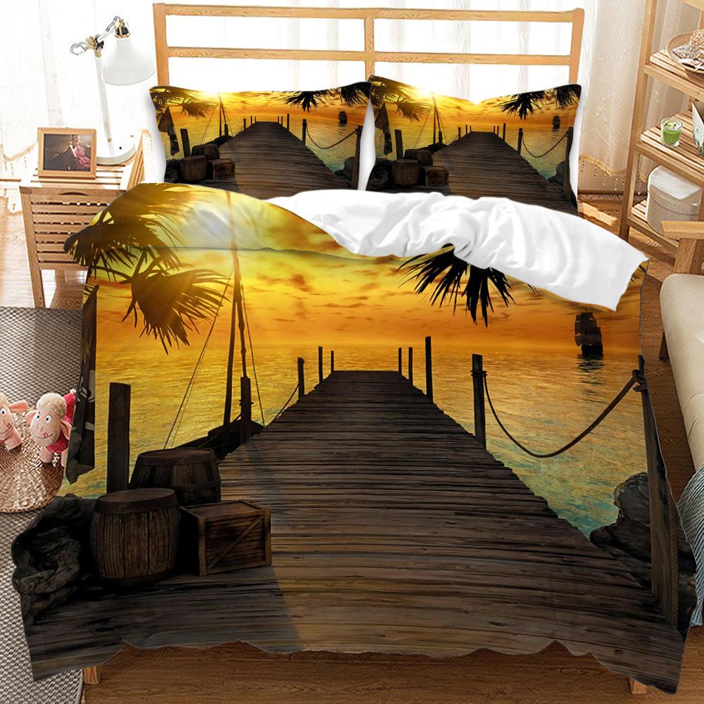 Fashion Technology Printing, 3D Digital Printing, Bedding, Duvet Covers, Pillowcases, Three-piece Sets