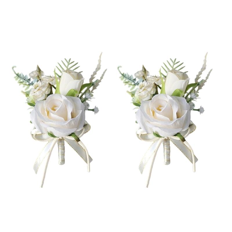 Wedding Boutonnieres Flower Decoration Corsage Flower Artificial Floral Wedding Props Elegant Flower Decors