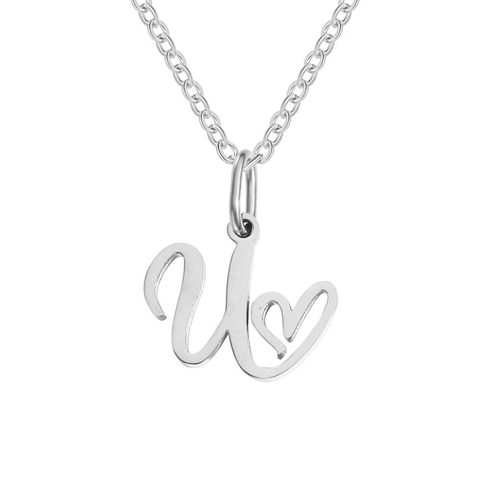 St. Delan Versatile 26-Letter Stainless Steel DIY Necklace Pendant