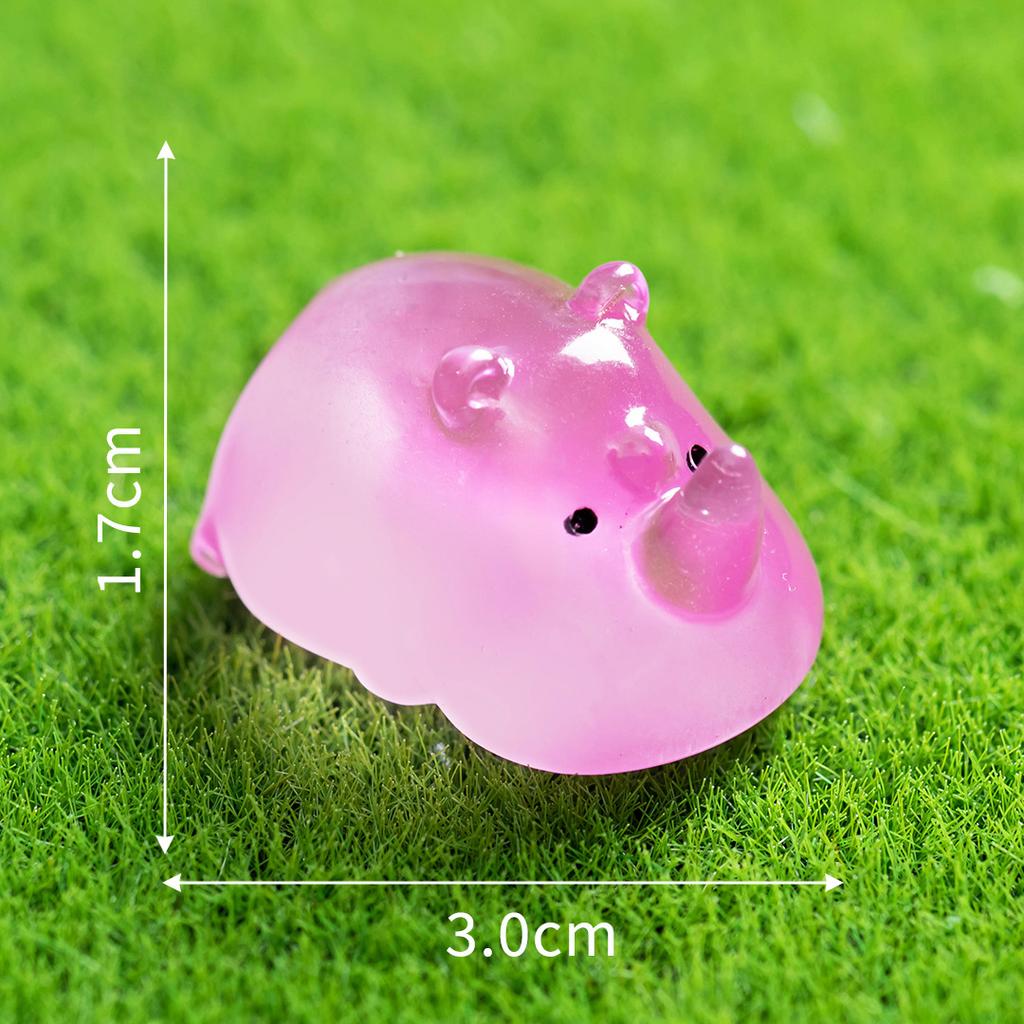 Moss Micro-landscape Glow-in-the-dark Rhinoceros Animal Ornament Gardening DIY Landscaping Accessories Desktop Ornament