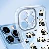 Cute Pandas Pattern Clear Soft Silicone Case For iPhone 15 Plus 14 13 Pro Max 12 Mini 11 Pro XS XR 8 7 Lens Protection Shockproof Glossy Phone Cover