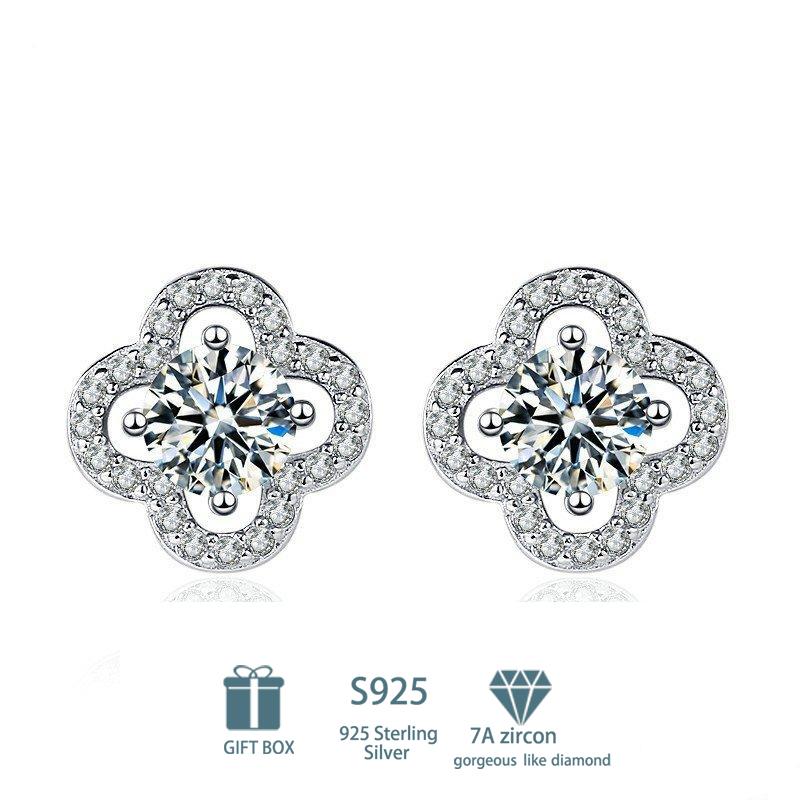 Tancise Klassische 925 Sterling Silber Rosa Gelb 7A Zirkon Ohrringe Tropfenohrringe für Frauen Hochzeit Party Geschenke