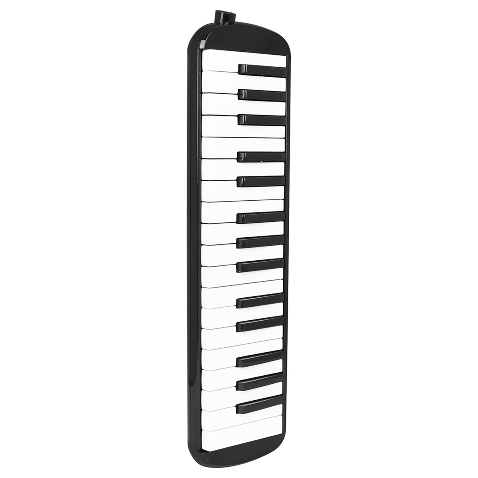 Melodica 32 kláves, s dvojitou trubicí pro foukání, Air Piano Keyboard, hudební nástroj s pouzdrem, černá černá