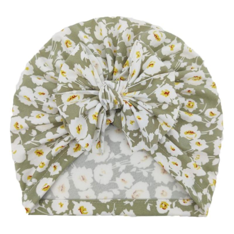 Winter Children's Bow Printed Hat Baby Girl Infant Thermal Hat Babyhat Children's Sunscreen Neck Protection