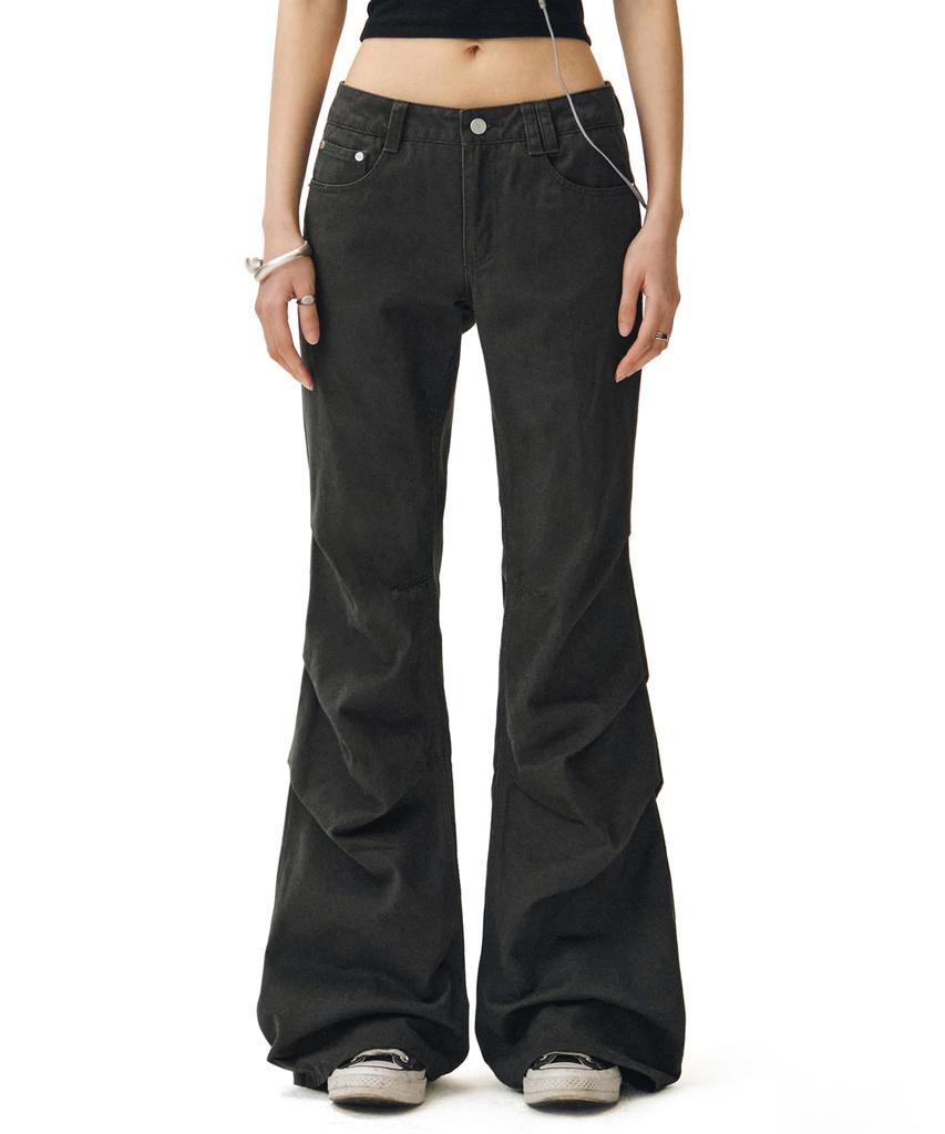 Deketeuumeon Flared Shirring Pants Dcwpt017Charcoal