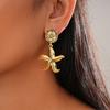 Medieval Style Geometric Round Starfish Earrings High-end Earrings
