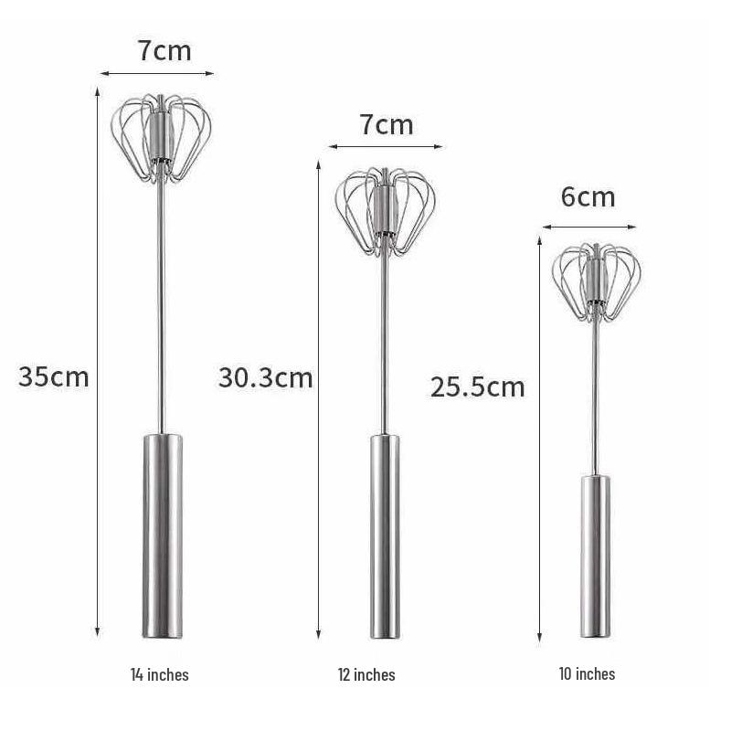 Stainless Steel Semi-Automatic Handheld Egg Mixer and Whipping Tool