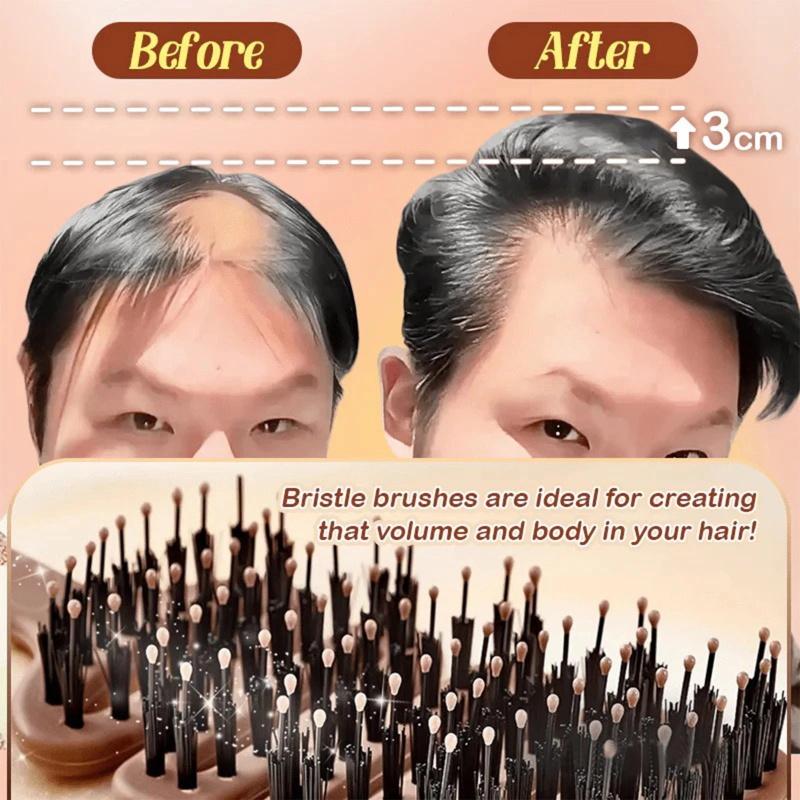 Volumizing Boar Bristle Hair Brush,Smoothing Dual-Style Hair Brush with Fluff-Up
