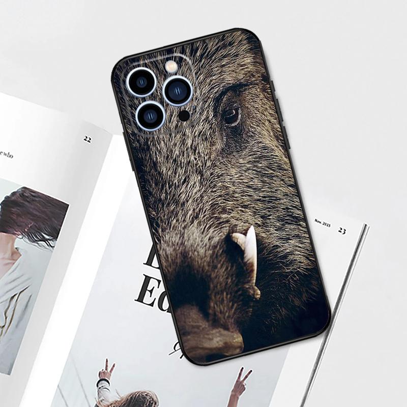 wild boar Case For iPhone 17 Pro Max 14 11 15 16 Pro Max 13 12 mini 16 Plus 16e 17 Air Phone Cover