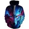 2026 Men's Oversized Hoodie 3D Wolf Animals Pattern Ferocious Warrior Fashion Sweatshirt Loose Street Funny Tracksuits Fitness