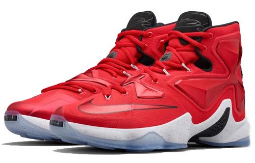 Nike Lebron 13 On Court Lace Up Non slip Lightweight High top Basketball Shoes Men's Away Red 807220-600