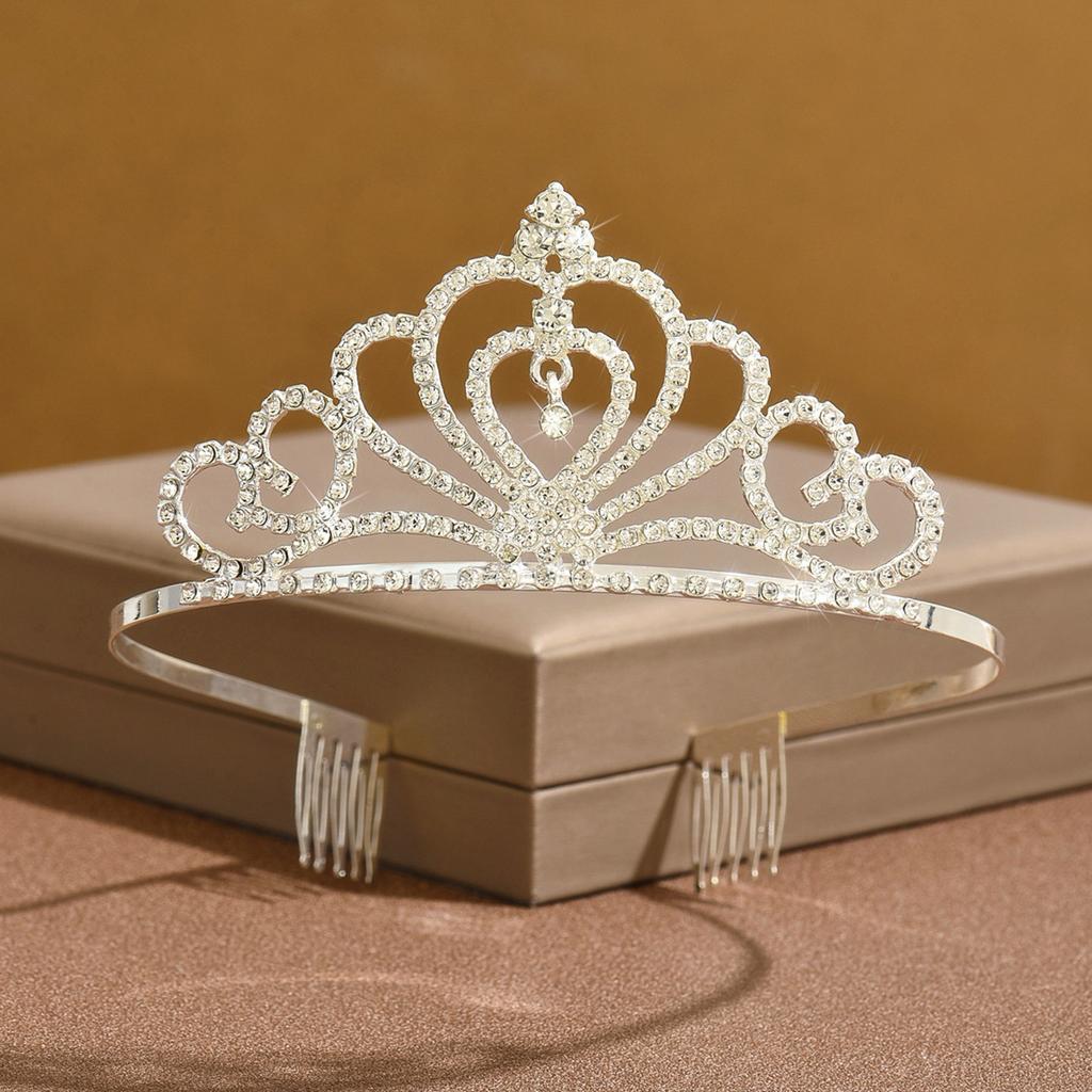Bridal Tiara Crown Three-Piece Luxury Atmospheric Wedding Jewelry Set Premium Necklace Earrings Crown