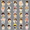 100 Cartoon Cotton Doll Stickers for Water Bottles and Laptops - Creative, Cute, Waterproof Decoration.
