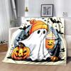 1pc Halloween Cute Ghost Blanket Soft Warm Bedding Throw Coverlet for Room Decor, Living Room, Travel, Camping, Car Blankets