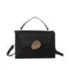 Stylish Small Square Bag For Autumn Trendy Color Block Shoulder Tote In Black Brown Blue Yellow