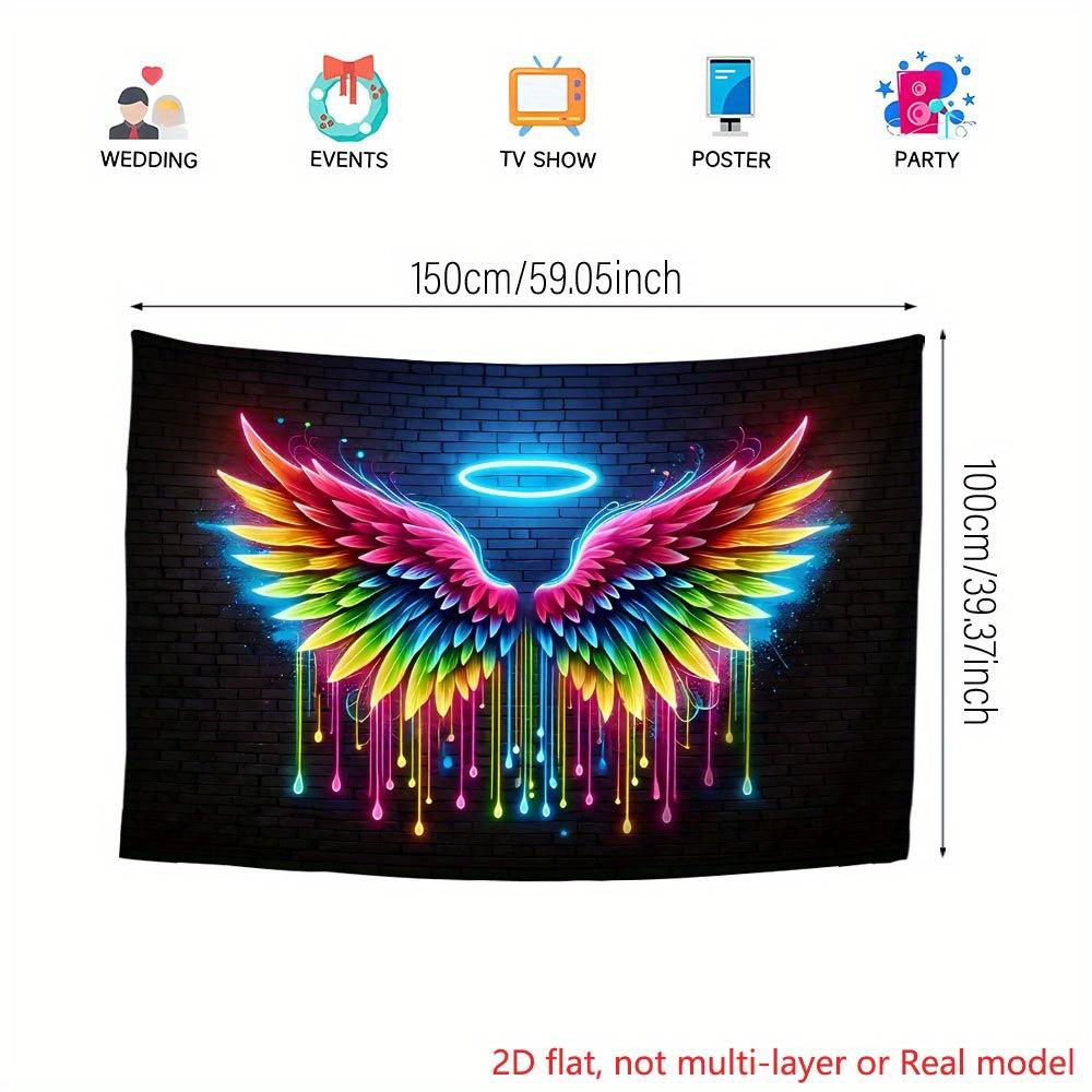 Flat-printed Neon Wing Haloartisticbackgroundcurtain Highly Suitable for Various Festivaldecorations Such As Parties Gardens Etc