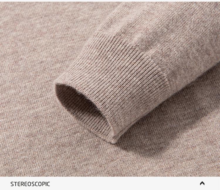 Puyuan 100% Wool Men's Half-Zip Sweater - Thick, Warm, Lightweight, and Luxurious Long-Sleeve Design