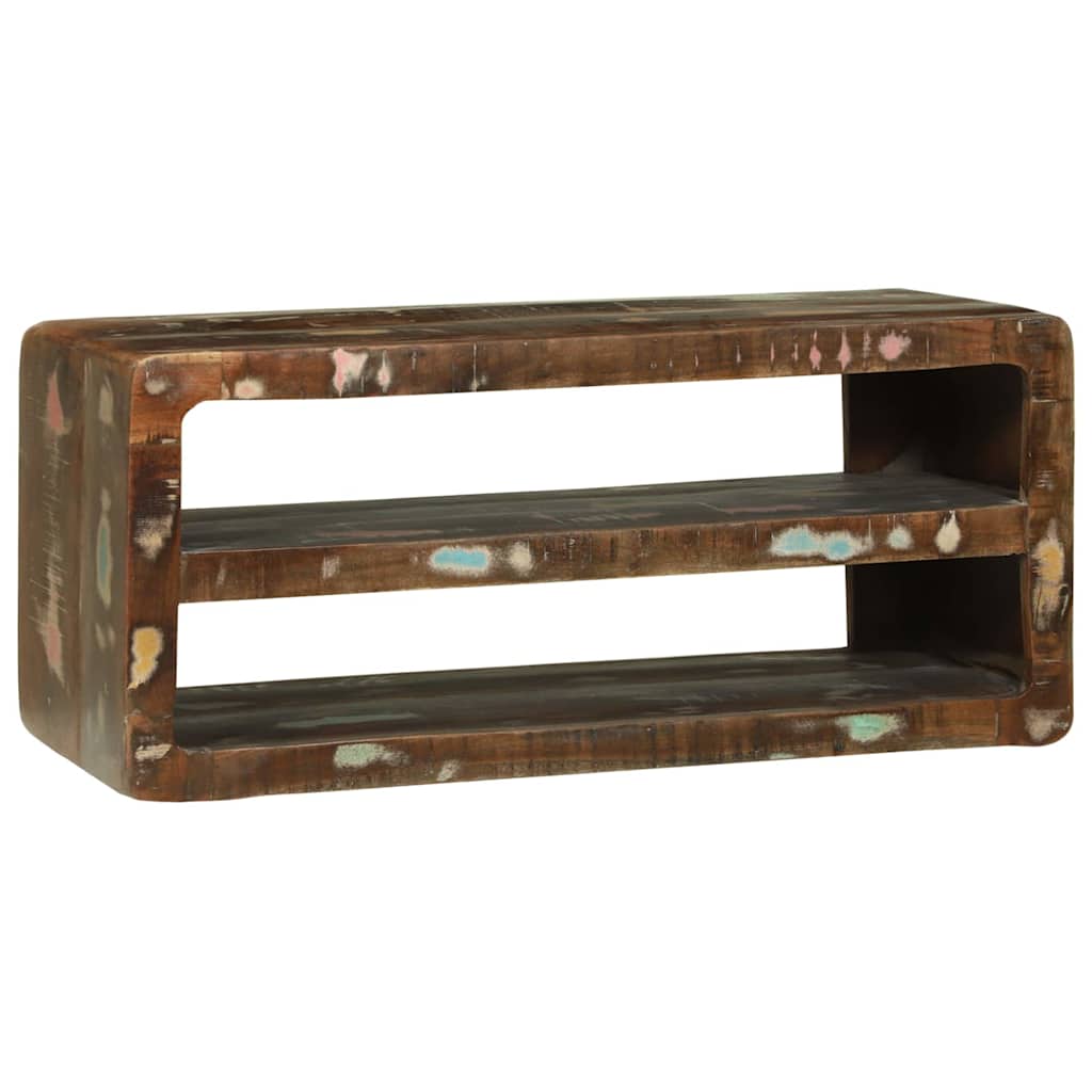 TV Cabinet Multicolored 80 X 32 X 36 Cm Solid Reclaimed Wood