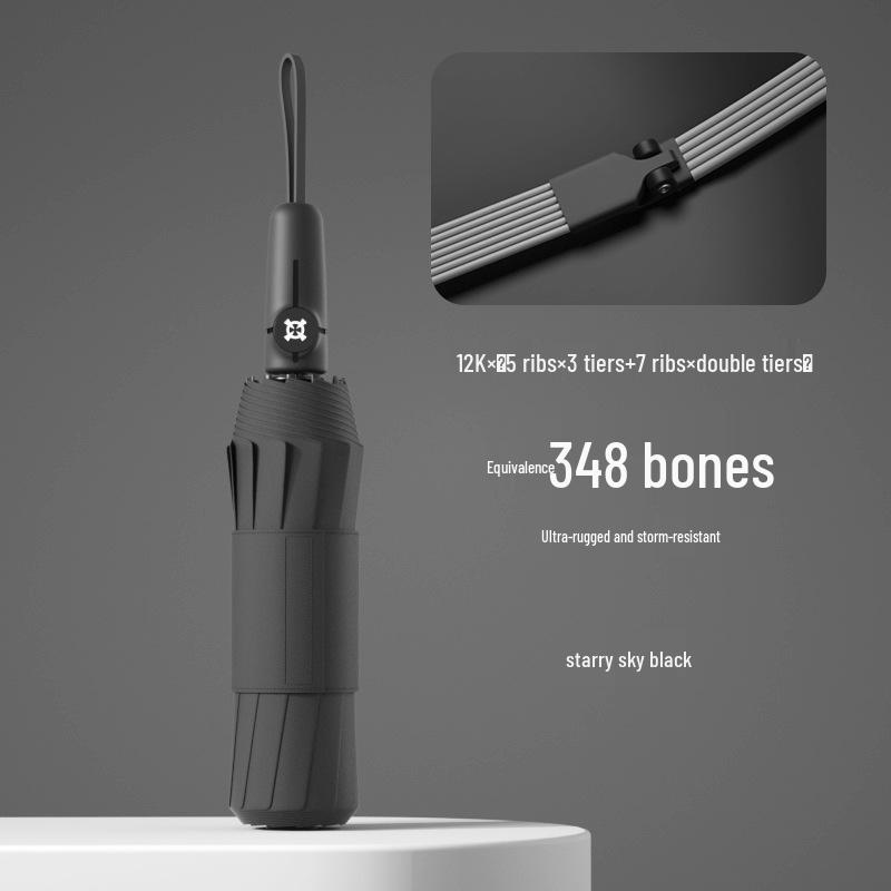 

Усиленный ветрозащитный зонт из массива дерева: Автоматический, Очень большой, Высококлассный, Черный клей, Защита от УФ-лучей для мужчин и женщин