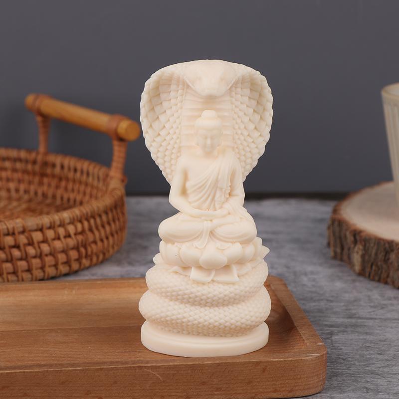 Socha Bílého Hada Šákjamuniho Buddhy, Vynikající Feng Shui Dekorace pro Domov a Kancelář, Bohatství a Štěstí, Náboženský Dárek