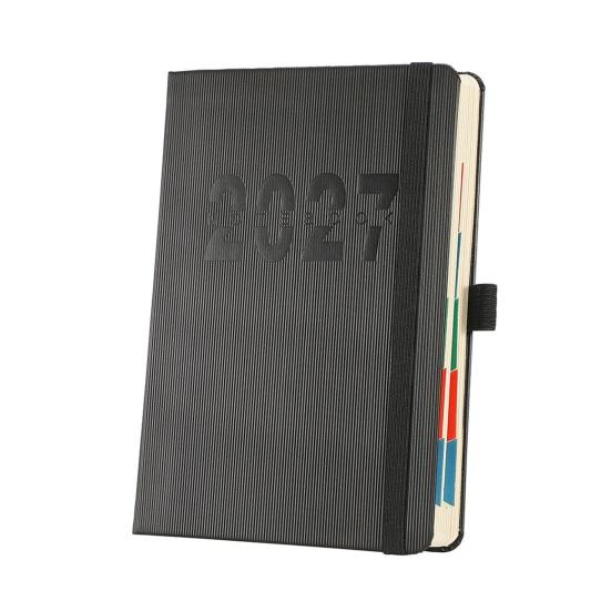 Monthly Index Planner 2027 A5 Daily Planner, Vertical Grain Hardcover 320 Page Goal Setting Agenda Schedule Notebook, English Calendar Organizer
