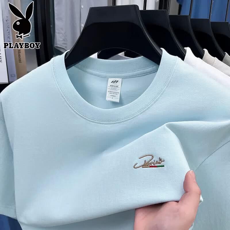 PLAYBOY Men's Pure Cotton Short Sleeve T-Shirt