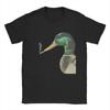 Mallard Duck Smoking A Cigarette Vintage Funny Duck Hunting T Shirt Summer  Cotton T-Shirts For Men Harajuku Print Tshirt