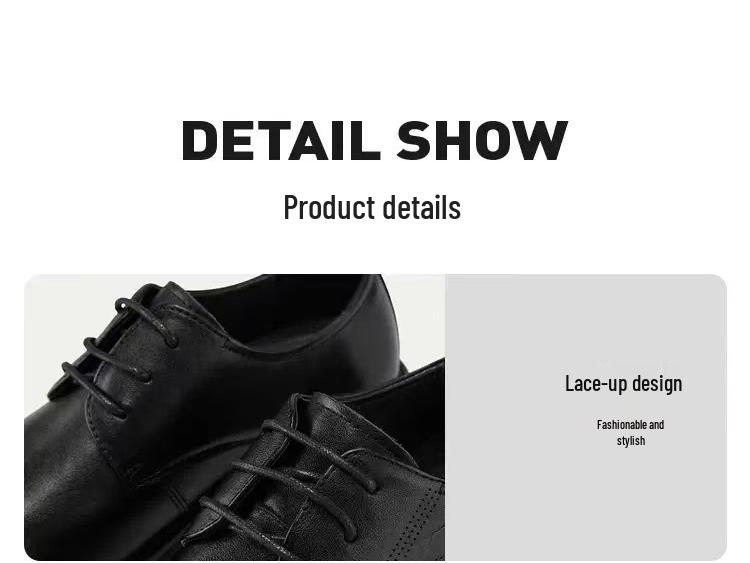 Men's Formal Lace-up Leather Shoes - High-end Cowhide with Soft Texture