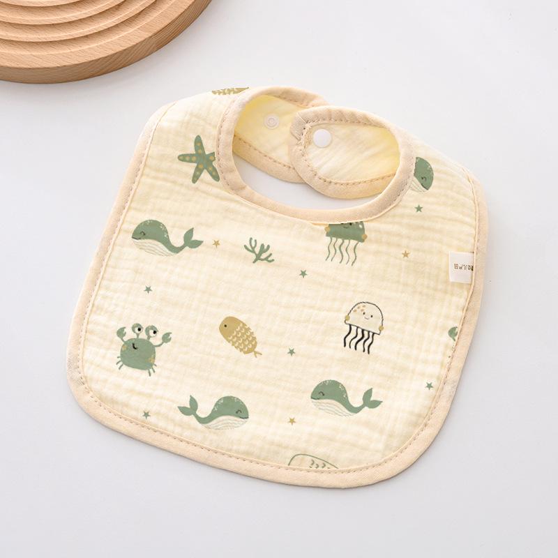 Weiches sechslagiges Baby-Lätzchen aus reiner Baumwolle - Mullwindel für Neugeborene