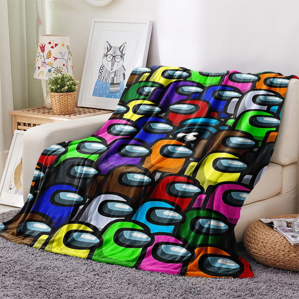 1pz Coperta in Flanella con Stampa Among Us, Alta Qualità per Tutte le Stagioni, Arredamento per la Casa, Calore e Comfort, Perfetta per Regali di Natale