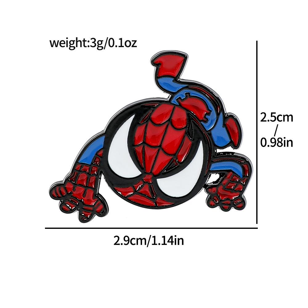89 Spider-Man Alloy Brooch Marvel Superhero Spider-Man Metal Badge Backpack Jacket Personalized Decoration