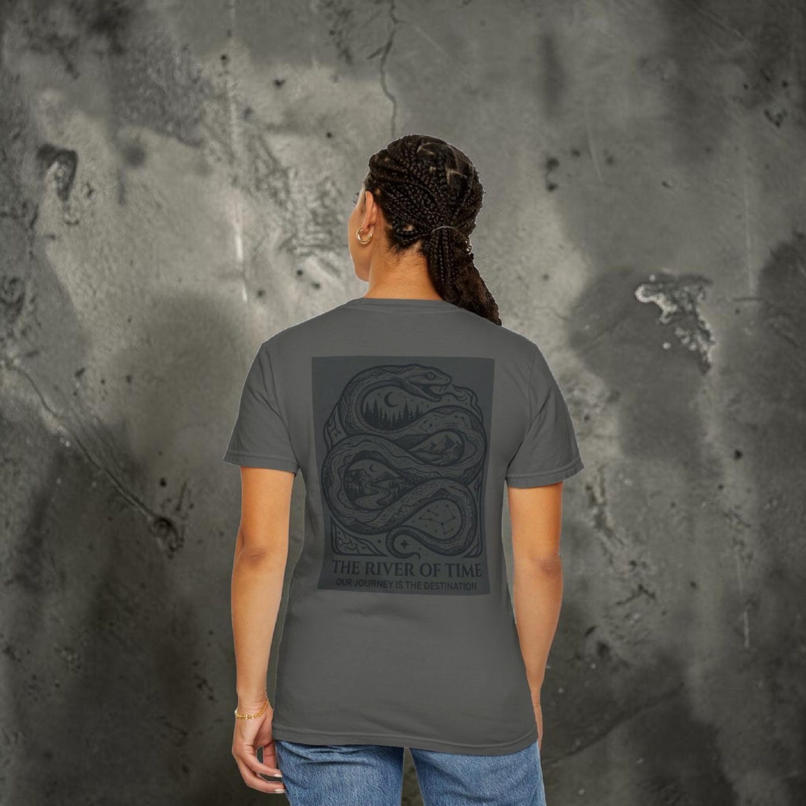 The River of Time snake illustration T-Shirt | vintage occult nature design S