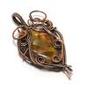 Green Opal 999 Copper Wire Wrapped Pendant, Handmade Gemstone Jewelry Pendant Gift For Birthday