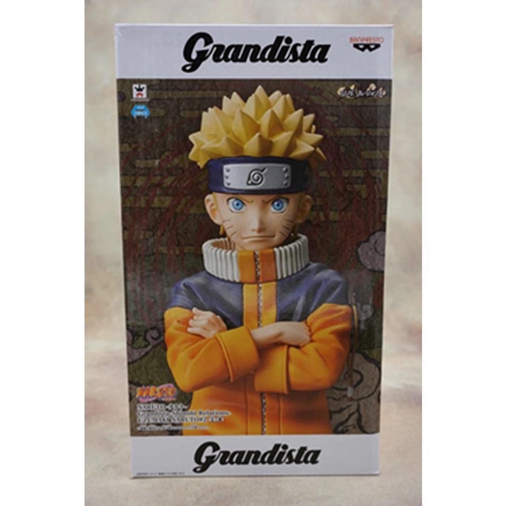 25CM Anime Naruto Shippuuden Uzumaki Naruto Figure Grandista Shinobi Relations Nero Interchangeable Face Model Toy Action Figure