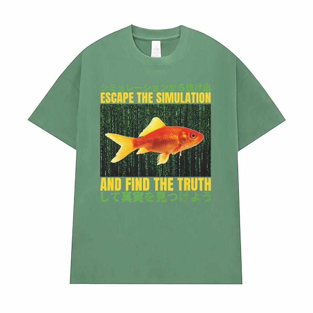 

Escape The Simulation and Find The Truth Funny Japanese Graphic T-shirts Unisex Classic Oversized TShirt Men Casual Cozy T-shirt 3XL