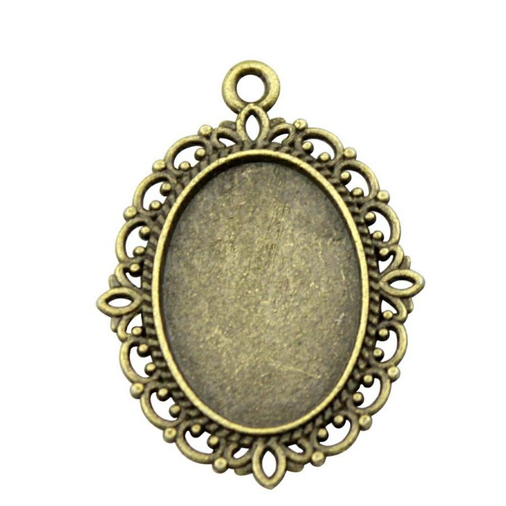 10pcs Fit 13x18mm Oval Glass Cabochon DIY Oval Cameo Cabochon Pendant Base Setting For DIY Jewelry Making