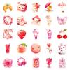50 Cute Pink Mix And Match Graffiti Stickers Strawberry Unicorn Shell Non-Repeating Waterproof Decorative Stickers