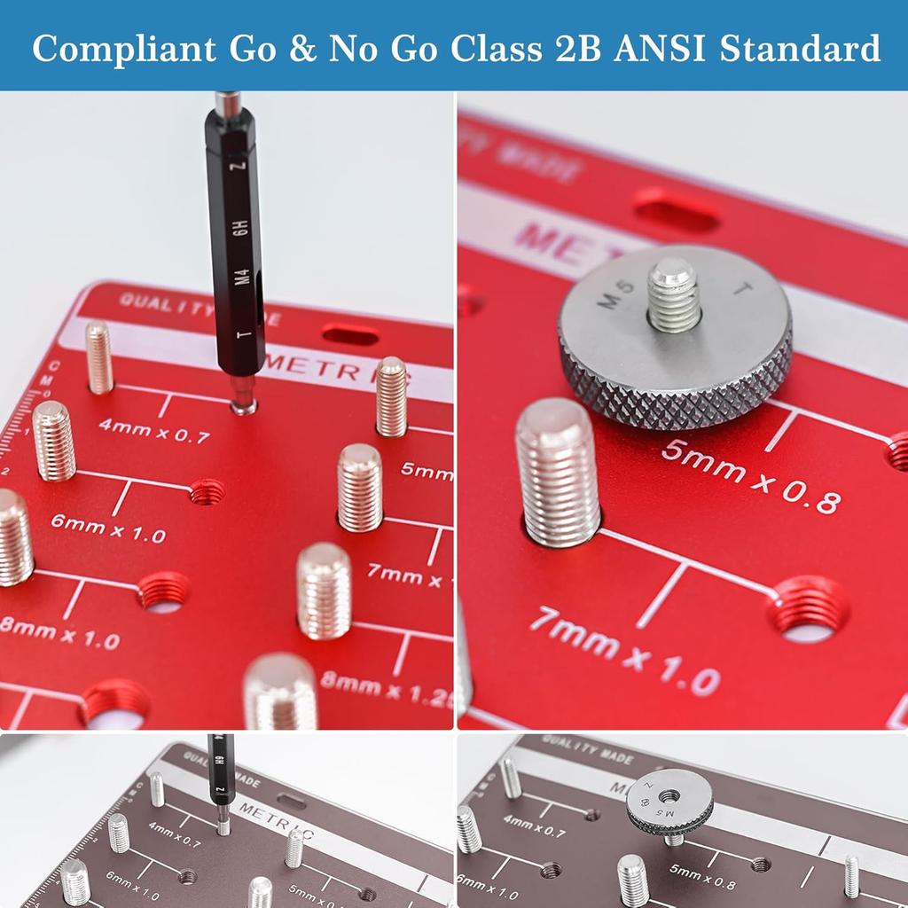 Thread Checker, 28 Nut and Bolt Thread Checker, Bolt Size and Thread Gauge, Thread Checker Standard and Metric, Vktoma Aluminum Bolt and Nut