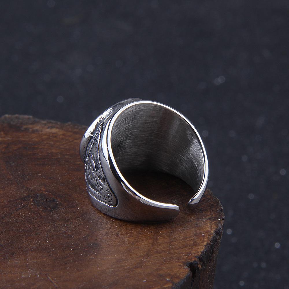 Ring for Men Viking Raven Odin Sign Band Biker Stainless Steel Jewelry Rings