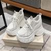 Korean Version of Thick-soled Heightened Breathable Mesh Versatile Dad Shoes 2025 Autumn Fashionable Versatile Casual Foreign Style Muffin Tide Shoes