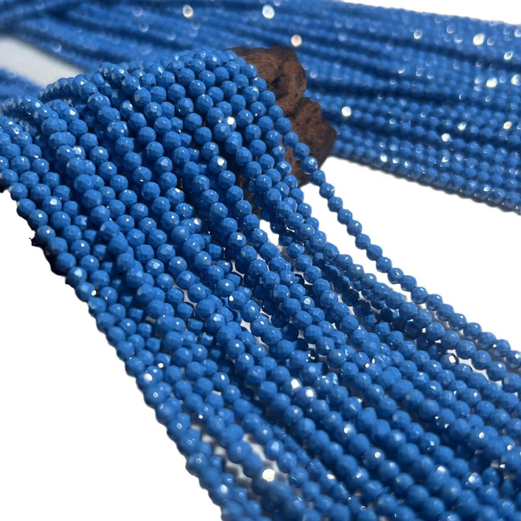 Emulsified Milk Zirconia Faceted Round Beads for DIY Necklaces & Bracelets